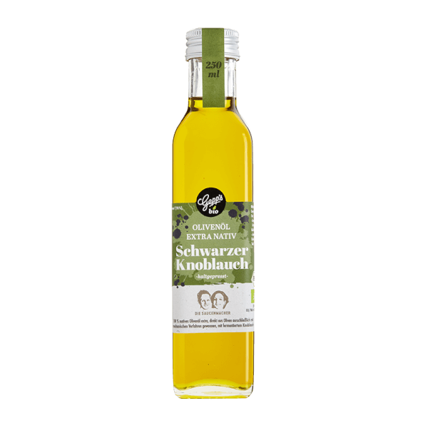 Bio Olivenöl-mit-schwarzem Knoblauch
